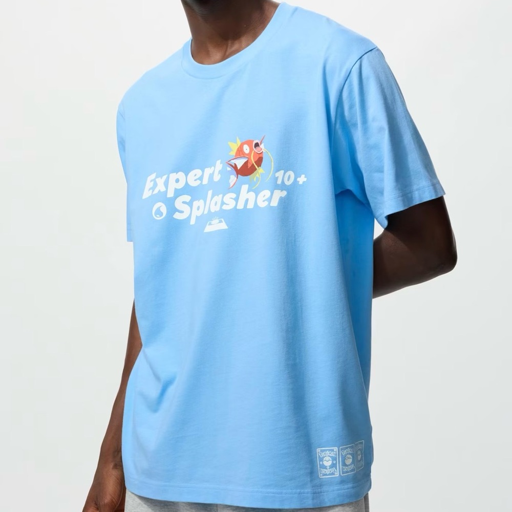 Uniqlo Pokemon Magikarp Expert Splasher Graphic Tee T-Shirt Blue White size M